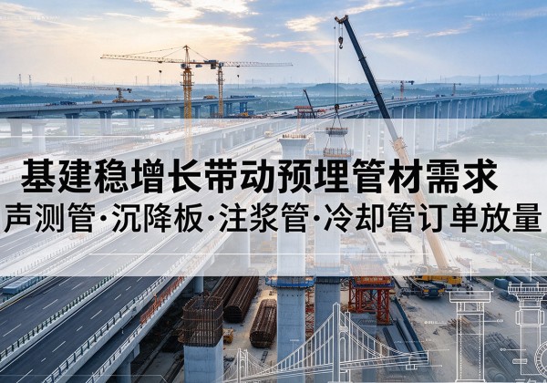 石林基建稳增长带动预埋监测管材需求，声测管、沉降板、注浆管订单持续放量
